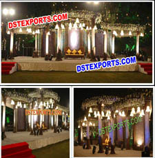 STYLISH WEDDING LIGHTED CRYSTAL MANDAP SET