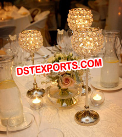 WEDDING GOLD CRYSTAL STANDS