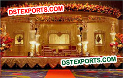 WEDDING GOLD CARVED CRYSTAL MANDAP