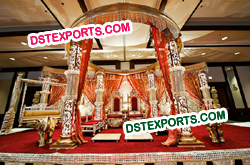 INDIAN WEDDING GOLD CRYSTAL MANDAP