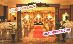 WEDDING GOLDEN FIBER MANDAP SET