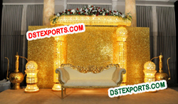 ASIAN WEDDING BEAUTIFUL GOLD STAGE