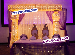 ASIAN WEDDING GOLD CRYSTAL STAGE SETS