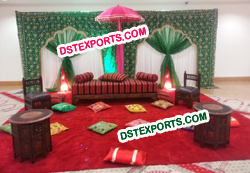 MUSLIM WEDDING MEHANDI STAGE DECORATION