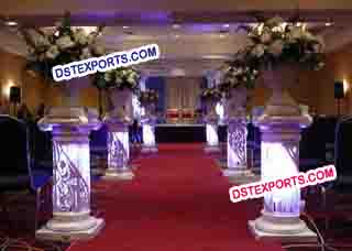 Wedding Aisleyway Crystal Pedestals