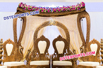 Peacock Theme Wedding mandap Stage Decor