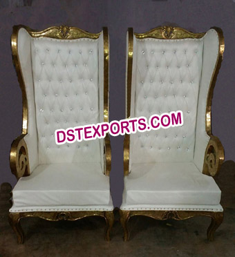 Gold Wooden High Back Throne Chairs for Weddi