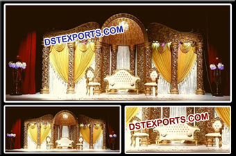Beautiful Gold Stage for Indian Wedding Ceremony