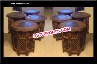 Wooden Handicraft hand made Mehandi Table