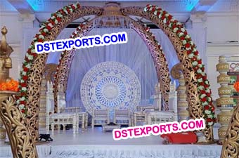 Indian Wedding Fiber Carved Elephant Task Mandap