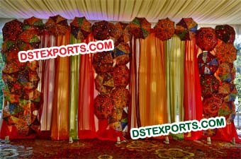 Wedding Stage Backdrop With Umberalas