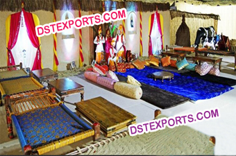 Punjabi Village Theme Wedding Stage Decoration