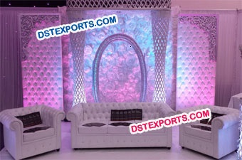 Wedding Crystal Leather Tufted Backdrop Stage Set