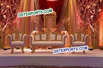 New Wedding Wooden Carved Sofa Set