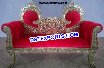 Wedding Double Leaf Brass Metal Sofa