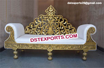 Traditional Indian Wedding Hand Carved Metal Sofa