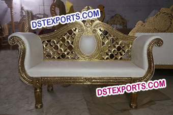 Wedding Bride Groom Gold Metal Two Seater