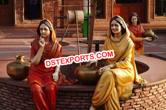 Punjabi Village Theme Fiber Statue