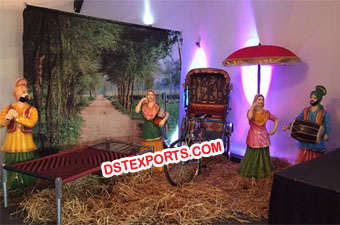 Village Theme Punjabi Wedding Stage Decoration