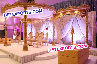 Wedding Designer Wooden Pillars Mandap