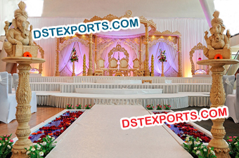 Latest Design Wedding Hand Carved Wooden Mandap