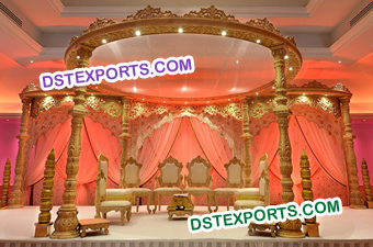 Indian Wedding Round Wooden Mandap