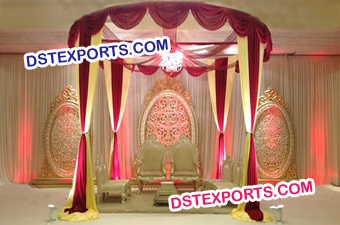 Indian Wedding Mandap With Oval Backdrop Frames