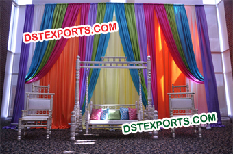 Indian Mehandi Stage With Gujrati Swing Set