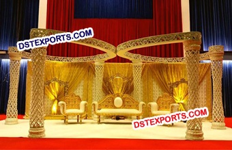 Wedding Golden Plazo Butterfly Mandap