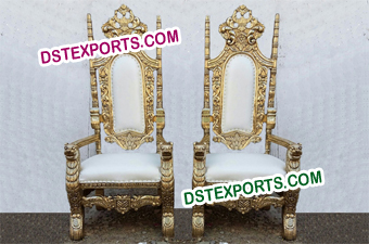 Gold Lion King and Queen Throne Chairs