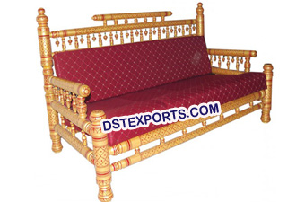 Traditional Sankheda Red Wedding Sofa