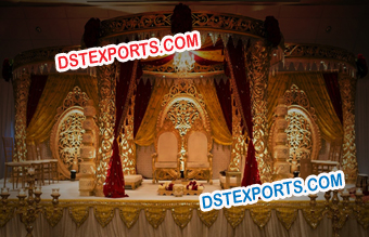 Wedding Gold Mandap Setup