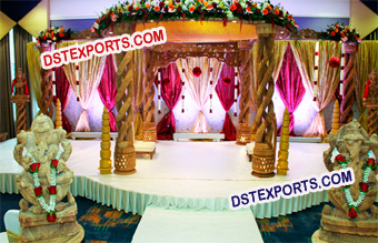 Indian Wedding Wooden Handicraft Mandap