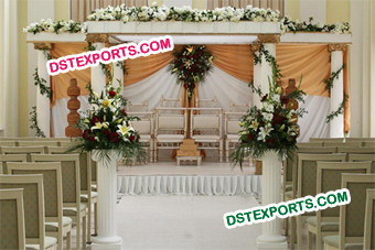 Wedding Roman Pillar Fiber Mandap