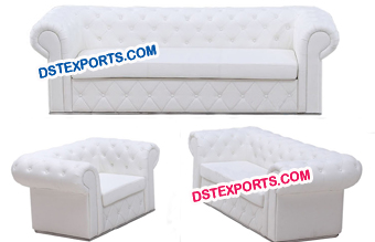 English Wedding Leather Tufted Sofa