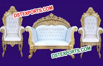 Wedding Heavy Carved Brass Metal Sofa Set