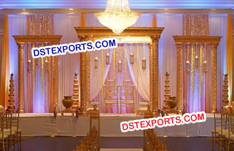 Glittering Wedding Golden Mandap Set