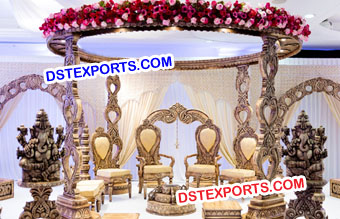 Wooden Carved Wedding Mandap