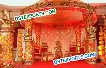 Filmy Style Fiber Carved Wedding mandap