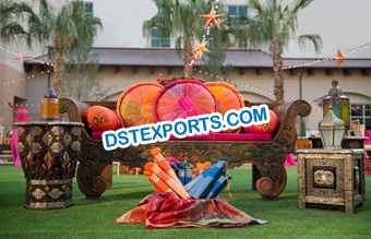 Punjabi Mehandi Stage Furniture Decorations