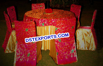 Wedding Embroidered Chair Cover and Table Cloth