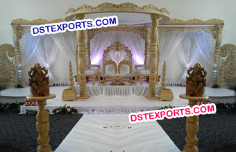 Royal Indian Hand Carved Wooden Mandap