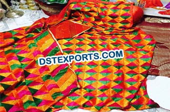 Embroidered Phulkari Bagh for Punjabi Decoration