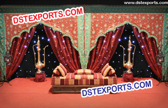 Muslim Wedding Stage Temple Backdrop