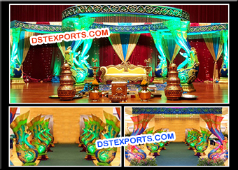 Wedding Morni Pillar Lighted Mandap