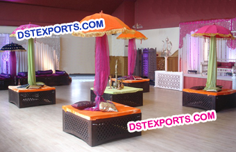 Moroccan Wedding Umbrella Decoration Mehandi Stage