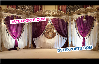 Heavy Carved Fiber Pillar Wedding Stage