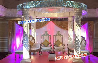 Lighted Fiber Crystal Wedding Mandap