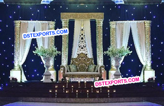 Wedding Fiber Carved Reception Stage
