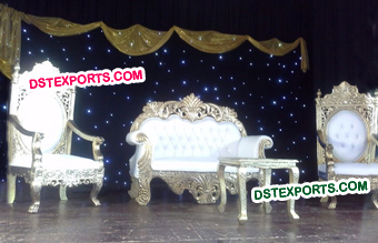 Wedding Silver Heavy Carved Reception Furniture